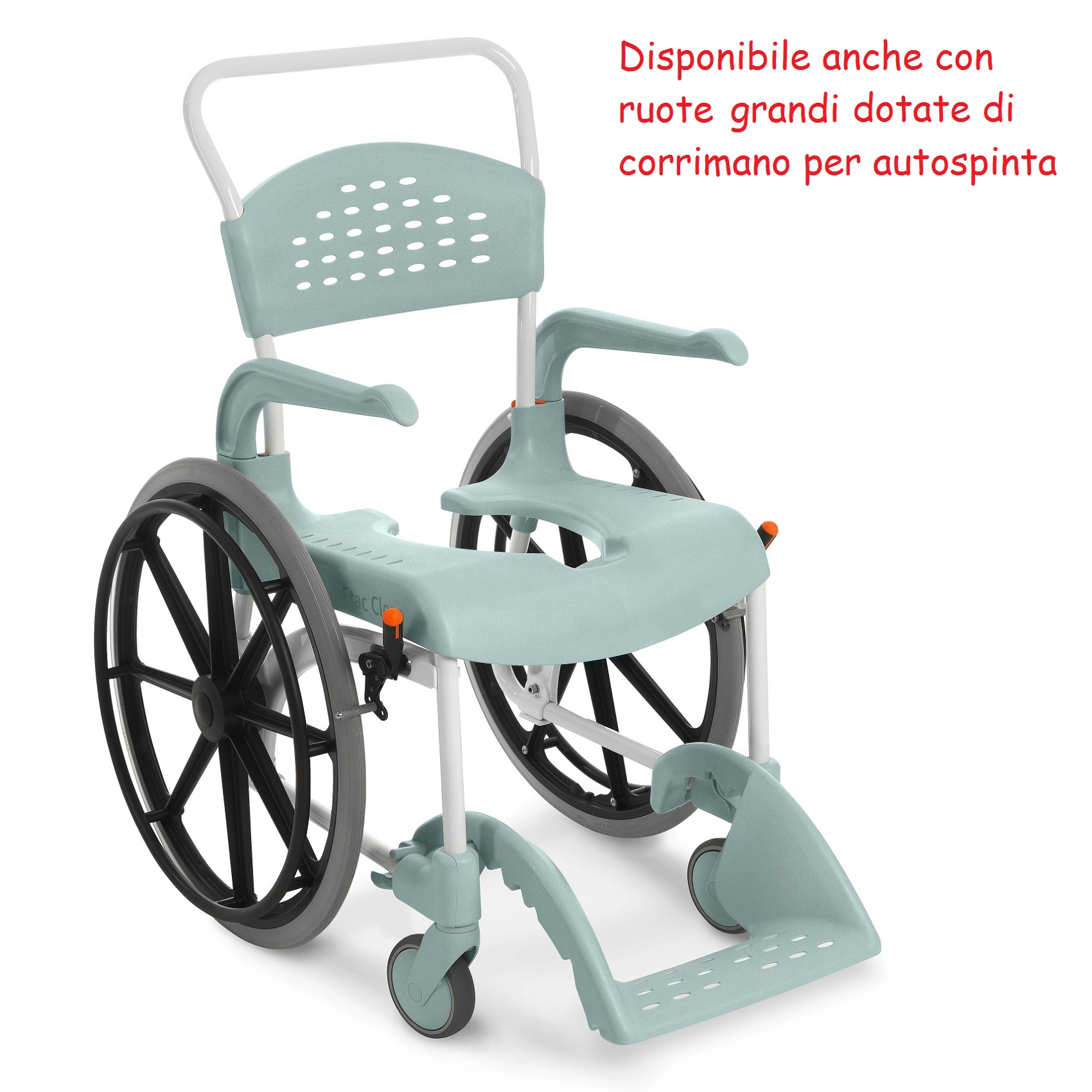 Sedia a rotelle autospinta per doccia e wc